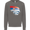 Curled Serbia Flag Serbia Day Football Mens Sweatshirt Jumper Charcoal