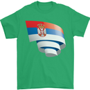 Curled Serbia Flag Serbia Day Football Mens T-Shirt 100% Cotton Irish Green