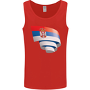 Curled Serbia Flag Serbia Day Football Mens Vest Tank Top Red