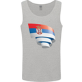 Curled Serbia Flag Serbia Day Football Mens Vest Tank Top Sports Grey