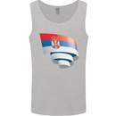 Curled Serbia Flag Serbia Day Football Mens Vest Tank Top Sports Grey