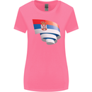 Curled Serbia Flag Serbia Day Football Womens Wider Cut T-Shirt Azalea