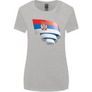 Curled Serbia Flag Serbia Day Football Womens Wider Cut T-Shirt Sports Grey