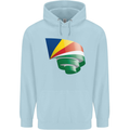 Curled Seychelles Flag Seychellois Day Football Childrens Kids Hoodie Light Blue