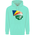 Curled Seychelles Flag Seychellois Day Football Childrens Kids Hoodie Peppermint