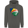 Curled Seychelles Flag Seychellois Day Football Childrens Kids Hoodie Storm Grey