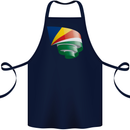 Curled Seychelles Flag Seychellois Day Football Cotton Apron 100% Organic Navy Blue