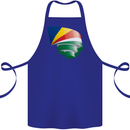 Curled Seychelles Flag Seychellois Day Football Cotton Apron 100% Organic Royal Blue