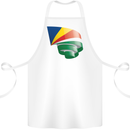 Curled Seychelles Flag Seychellois Day Football Cotton Apron 100% Organic White