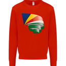 Curled Seychelles Flag Seychellois Day Football Kids Sweatshirt Jumper Bright Red