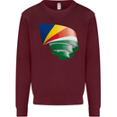 Curled Seychelles Flag Seychellois Day Football Kids Sweatshirt Jumper Maroon