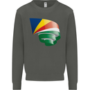 Curled Seychelles Flag Seychellois Day Football Kids Sweatshirt Jumper Storm Grey