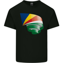 Curled Seychelles Flag Seychellois Day Football Kids T-Shirt Childrens Black