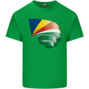 Curled Seychelles Flag Seychellois Day Football Kids T-Shirt Childrens Irish Green
