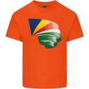 Curled Seychelles Flag Seychellois Day Football Kids T-Shirt Childrens Orange