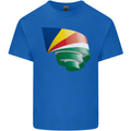 Curled Seychelles Flag Seychellois Day Football Kids T-Shirt Childrens Royal Blue