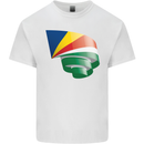 Curled Seychelles Flag Seychellois Day Football Kids T-Shirt Childrens White