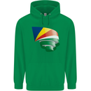 Curled Seychelles Flag Seychellois Day Football Mens 80% Cotton Hoodie Irish Green