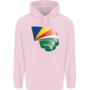 Curled Seychelles Flag Seychellois Day Football Mens 80% Cotton Hoodie Light Pink