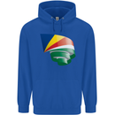 Curled Seychelles Flag Seychellois Day Football Mens 80% Cotton Hoodie Royal Blue