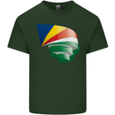 Curled Seychelles Flag Seychellois Day Football Mens Cotton T-Shirt Tee Top Forest Green