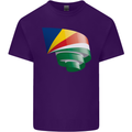 Curled Seychelles Flag Seychellois Day Football Mens Cotton T-Shirt Tee Top Purple