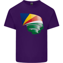 Curled Seychelles Flag Seychellois Day Football Mens Cotton T-Shirt Tee Top Purple