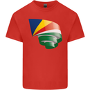 Curled Seychelles Flag Seychellois Day Football Mens Cotton T-Shirt Tee Top Red