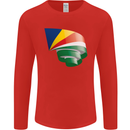 Curled Seychelles Flag Seychellois Day Football Mens Long Sleeve T-Shirt Red