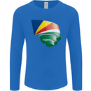 Curled Seychelles Flag Seychellois Day Football Mens Long Sleeve T-Shirt Royal Blue