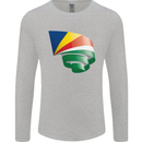 Curled Seychelles Flag Seychellois Day Football Mens Long Sleeve T-Shirt Sports Grey