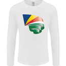 Curled Seychelles Flag Seychellois Day Football Mens Long Sleeve T-Shirt White