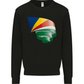 Curled Seychelles Flag Seychellois Day Football Mens Sweatshirt Jumper Black