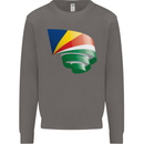 Curled Seychelles Flag Seychellois Day Football Mens Sweatshirt Jumper Charcoal