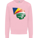 Curled Seychelles Flag Seychellois Day Football Mens Sweatshirt Jumper Light Pink