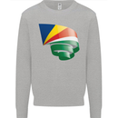Curled Seychelles Flag Seychellois Day Football Mens Sweatshirt Jumper Sports Grey