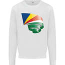Curled Seychelles Flag Seychellois Day Football Mens Sweatshirt Jumper White
