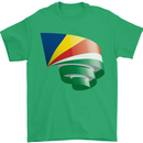 Curled Seychelles Flag Seychellois Day Football Mens T-Shirt 100% Cotton Irish Green