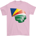 Curled Seychelles Flag Seychellois Day Football Mens T-Shirt 100% Cotton Light Pink