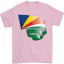 Curled Seychelles Flag Seychellois Day Football Mens T-Shirt 100% Cotton Light Pink