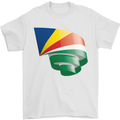 Curled Seychelles Flag Seychellois Day Football Mens T-Shirt 100% Cotton White
