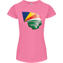 Curled Seychelles Flag Seychellois Day Football Womens Petite Cut T-Shirt Azalea