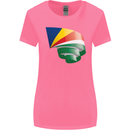 Curled Seychelles Flag Seychellois Day Football Womens Wider Cut T-Shirt Azalea