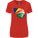 Curled Seychelles Flag Seychellois Day Football Womens Wider Cut T-Shirt Red