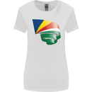 Curled Seychelles Flag Seychellois Day Football Womens Wider Cut T-Shirt White