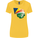 Curled Seychelles Flag Seychellois Day Football Womens Wider Cut T-Shirt Yellow