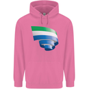 Curled Sierra Leone Flag Leonian Day Football Childrens Kids Hoodie Azalea