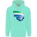 Curled Sierra Leone Flag Leonian Day Football Childrens Kids Hoodie Peppermint