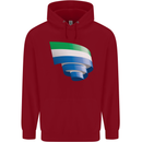 Curled Sierra Leone Flag Leonian Day Football Childrens Kids Hoodie Red