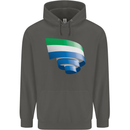 Curled Sierra Leone Flag Leonian Day Football Childrens Kids Hoodie Storm Grey